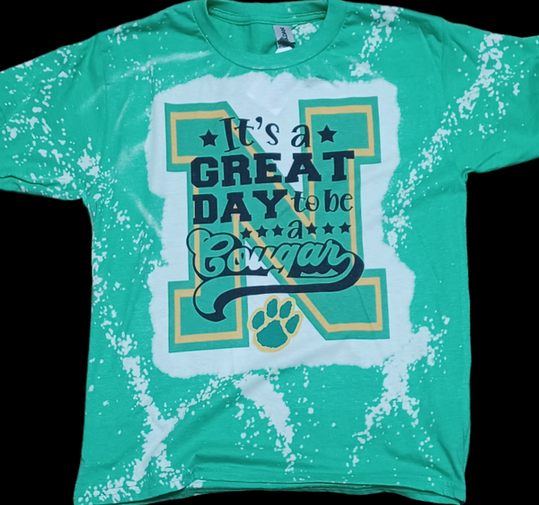 ADULT Northview Cougars It's Great to be a Cougar Bleached Tshirt