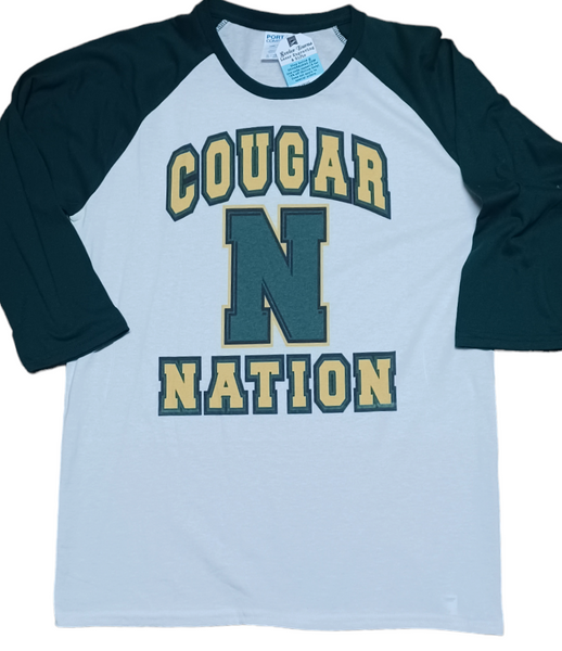 CHILD Northview Cougars 3/4 sleeve tshirt COUGAR NATION limited quantity