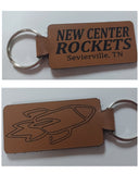 New Center Rockets Leather Engraved Key Chain YOU PERSONALIZE