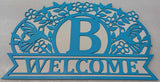 Large Hummingbird Floral Monogram Welcome Sign