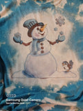 Snowman with Bird Sweatshirt or T-Shirt  BLEACHED