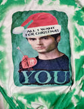 All I want for Chistmas is YOU Bleached T-shirt Adult