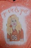Dolly Go Vols tshirt gray, white or bleached orange 2 graphics to choose