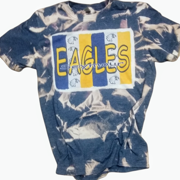 Seymour Eagles Paintbrush Graphic Bleached T-shirt, Adult