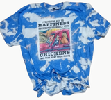 Chickens and Happiness Bleached T-shirt adult