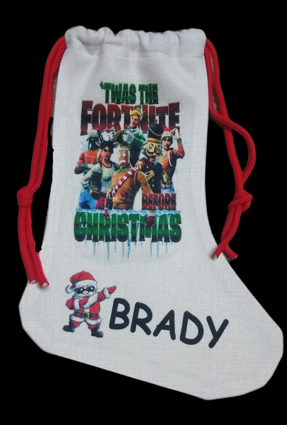 Fort nite Before Christmas Personalized Drawstring Stocking