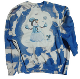 Snowman with Bird Sweatshirt or T-Shirt  BLEACHED