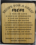 Cutting Board, Recipe For A Great Mom or other, 3 sizes