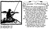 Fishing Poem Memorial Personalized Wood Engraved Sign 4 designs, YOU CHOOSE