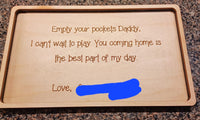 Wood Personalized Desk Tray 10x6 choose stain