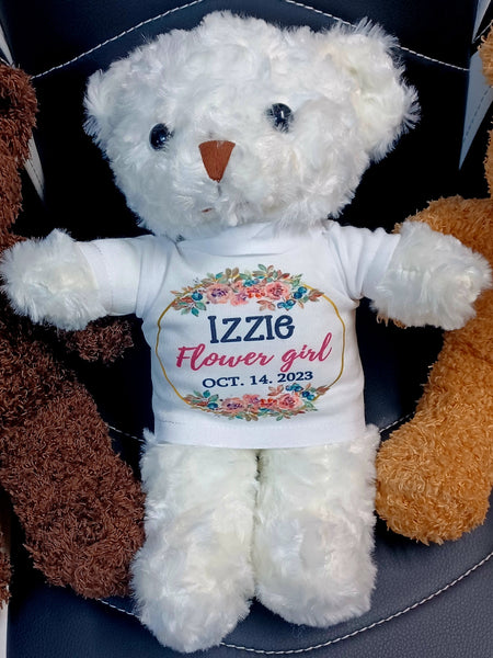 Personalized Flower Girl Gift Wedding Favor 12 inch Bear