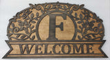 Large Floral Monogram Welcome Sign
