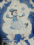 Snowman with Bird Sweatshirt or T-Shirt  BLEACHED