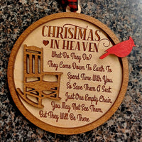 Christmas In Heaven Red Cardinal Wood Engraved Ornament