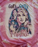 Dolly Guts Grits and Lipstick bleached Tshirt