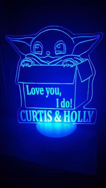 Love You I Do Couples Baby Yoda Inspired Glow Light