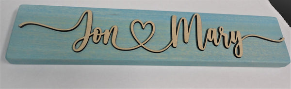 Couple Plaque, 3D raised Lettering Choice of Colors