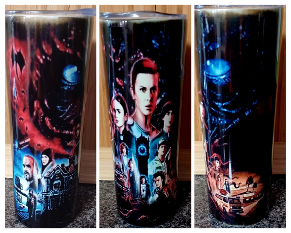Stranger Things Characters eyes 20 ounce skinny tumbler CHOOSE STYLE