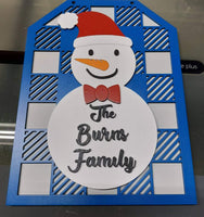 Personalized snowman hanger