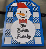 Personalized snowman hanger