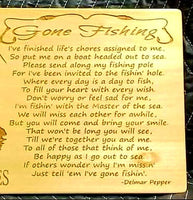 Fishing Poem Memorial Personalized Wood Engraved Sign 4 designs, YOU CHOOSE